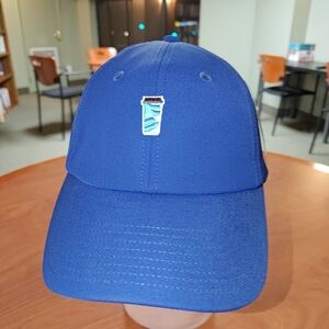 Caribou Coffee Hat Adjustable Baseball Cap Happy Holidays Navy Blue Cup New